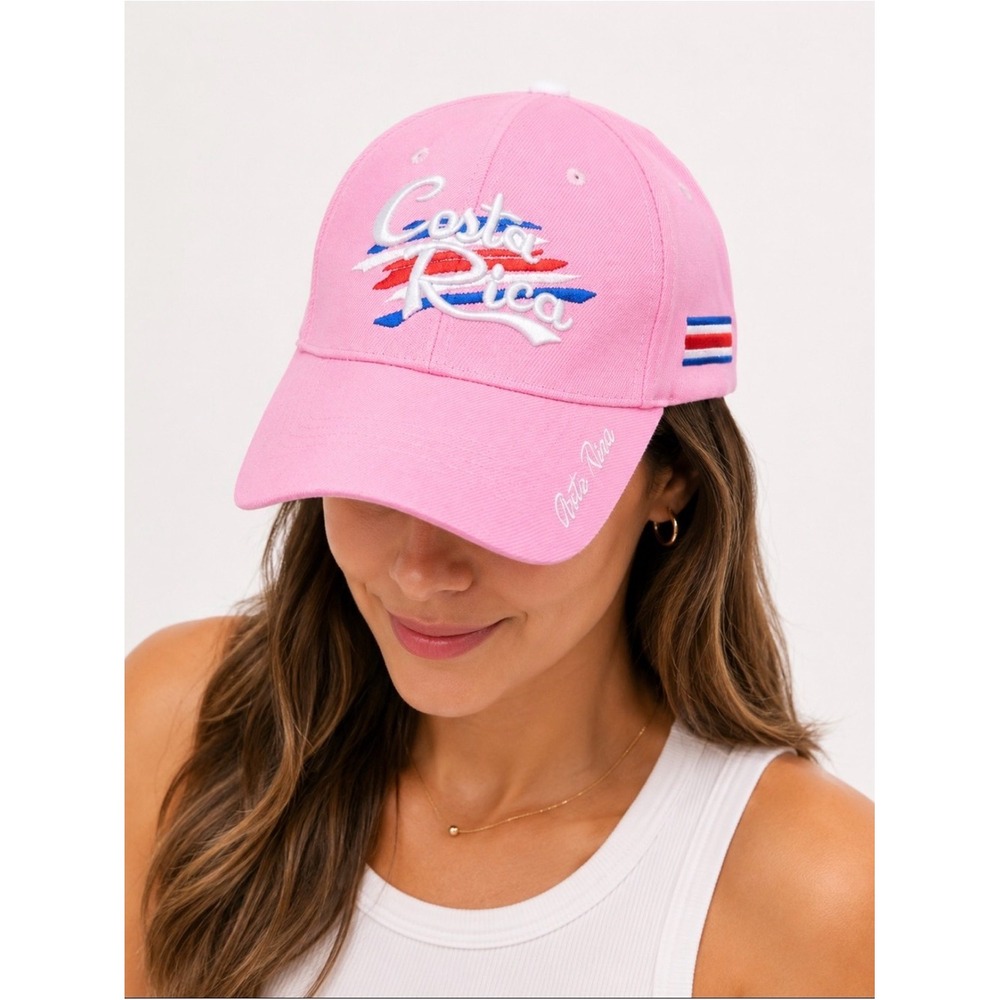 Mega Sport Baseball Cap Women OS Pink New Costa Rica Embroidered Souvenir Hat